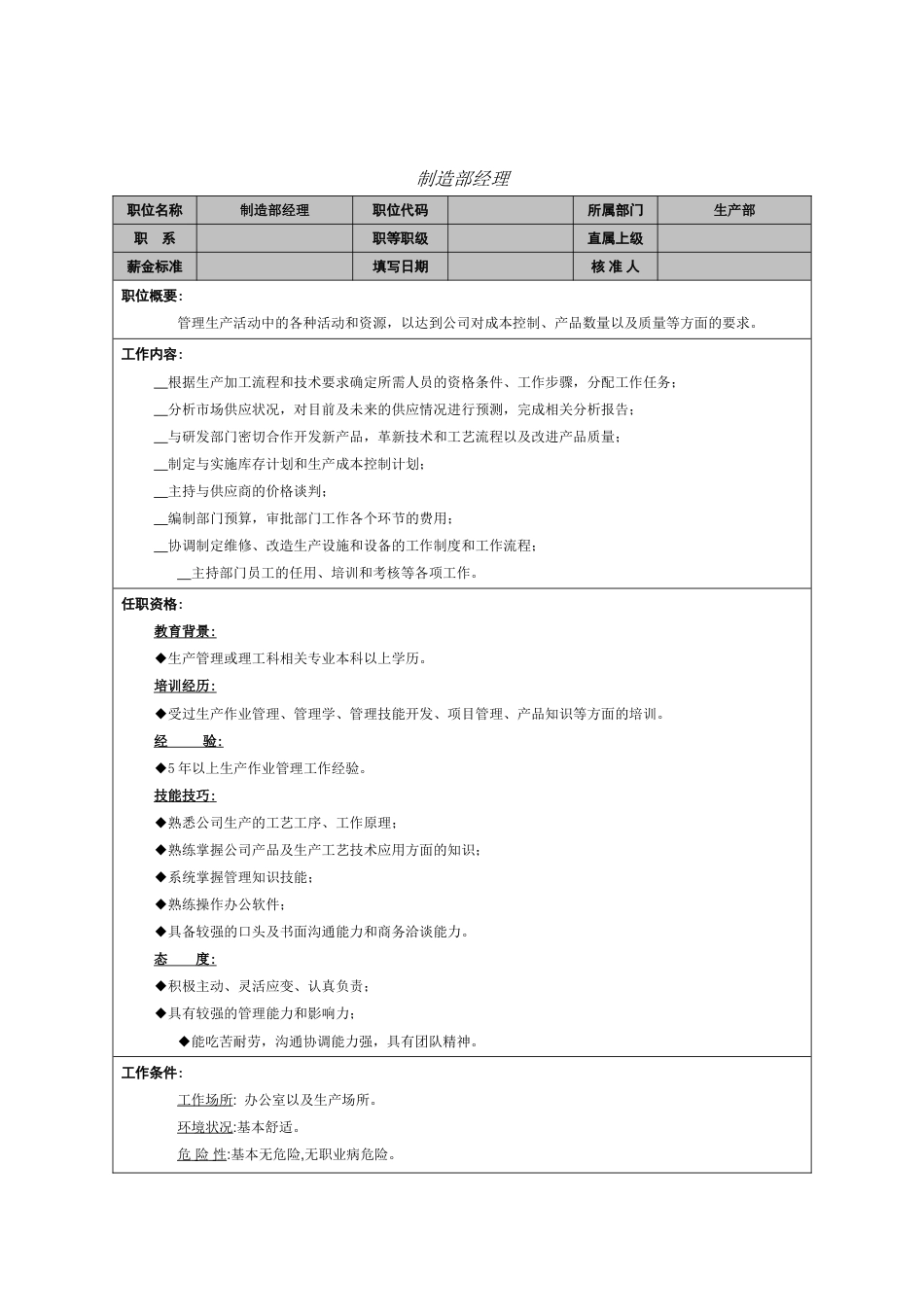 制造部经理岗位职责_第1页