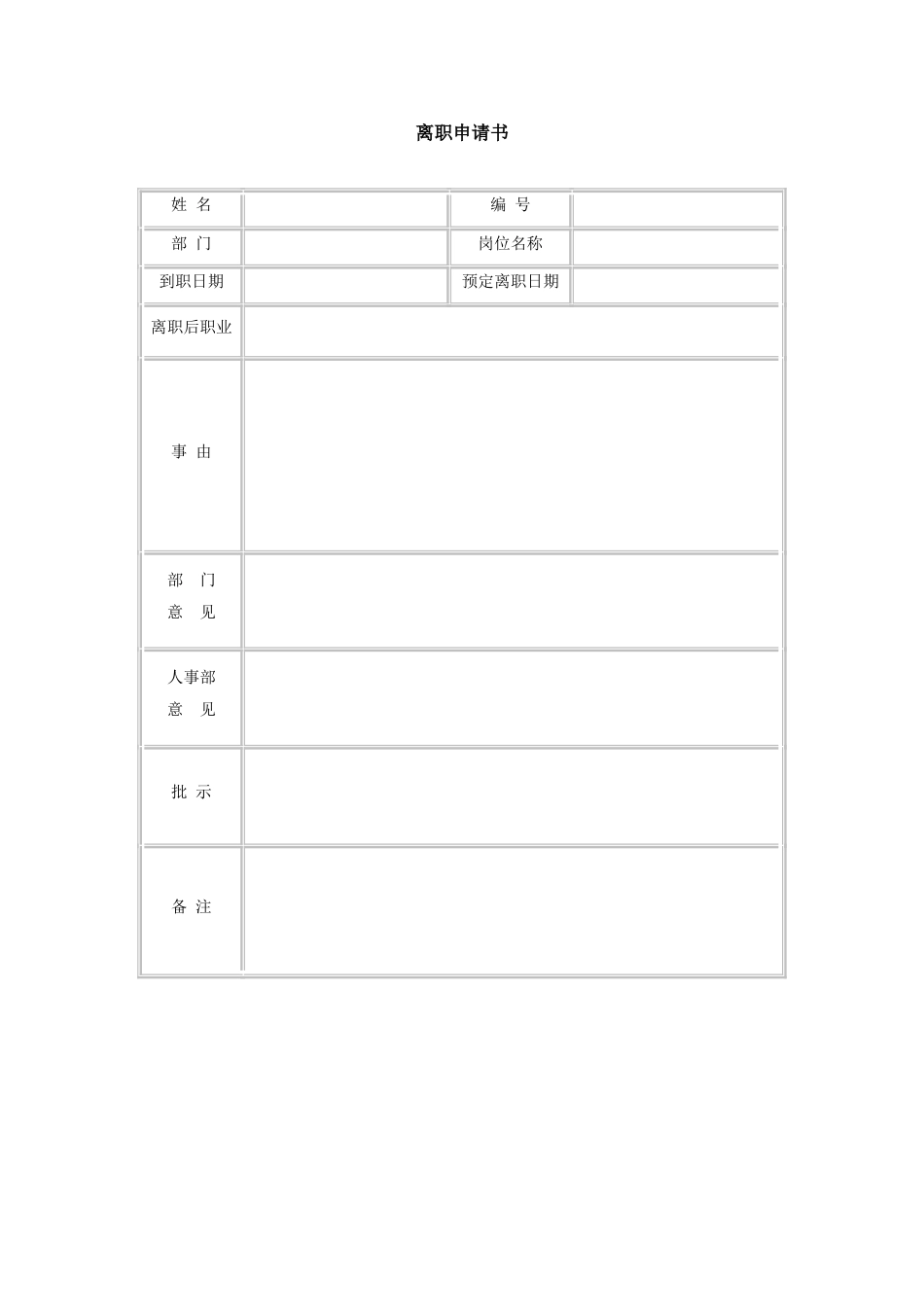 离职申请书-模板_第1页