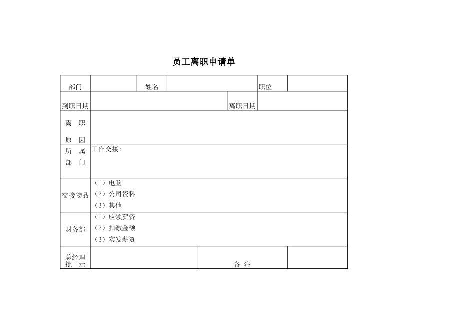 外贸公司员工离职流程及工作交接程序_第4页