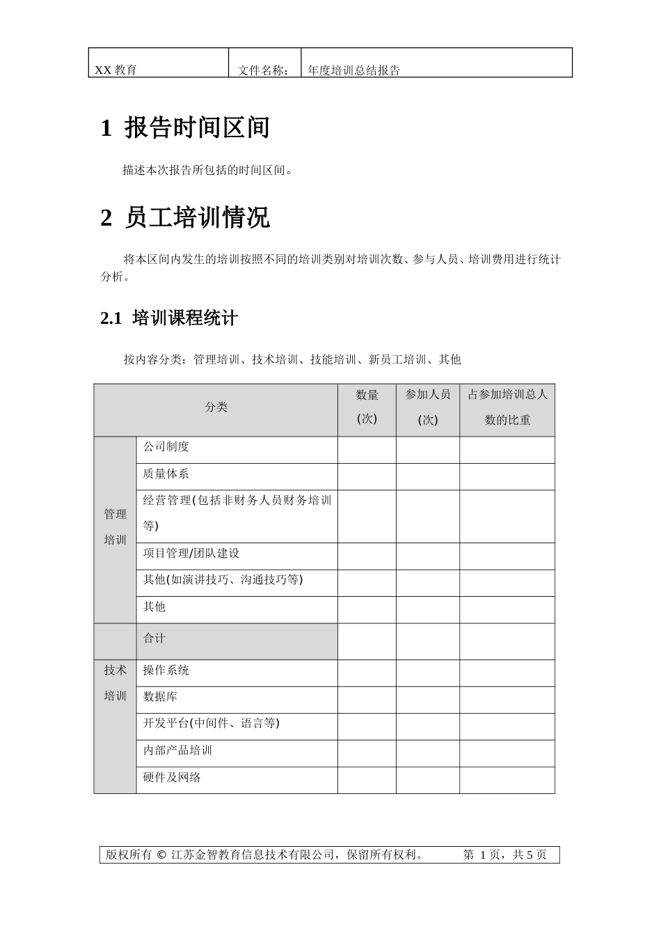 年度培训总结报告表_第5页