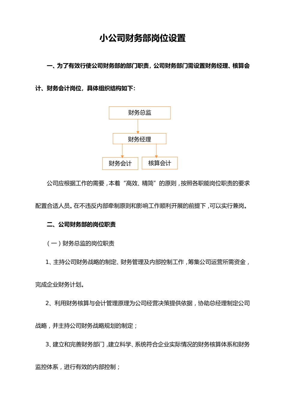 00-【标准制度】-公司财务部岗位设置_第1页