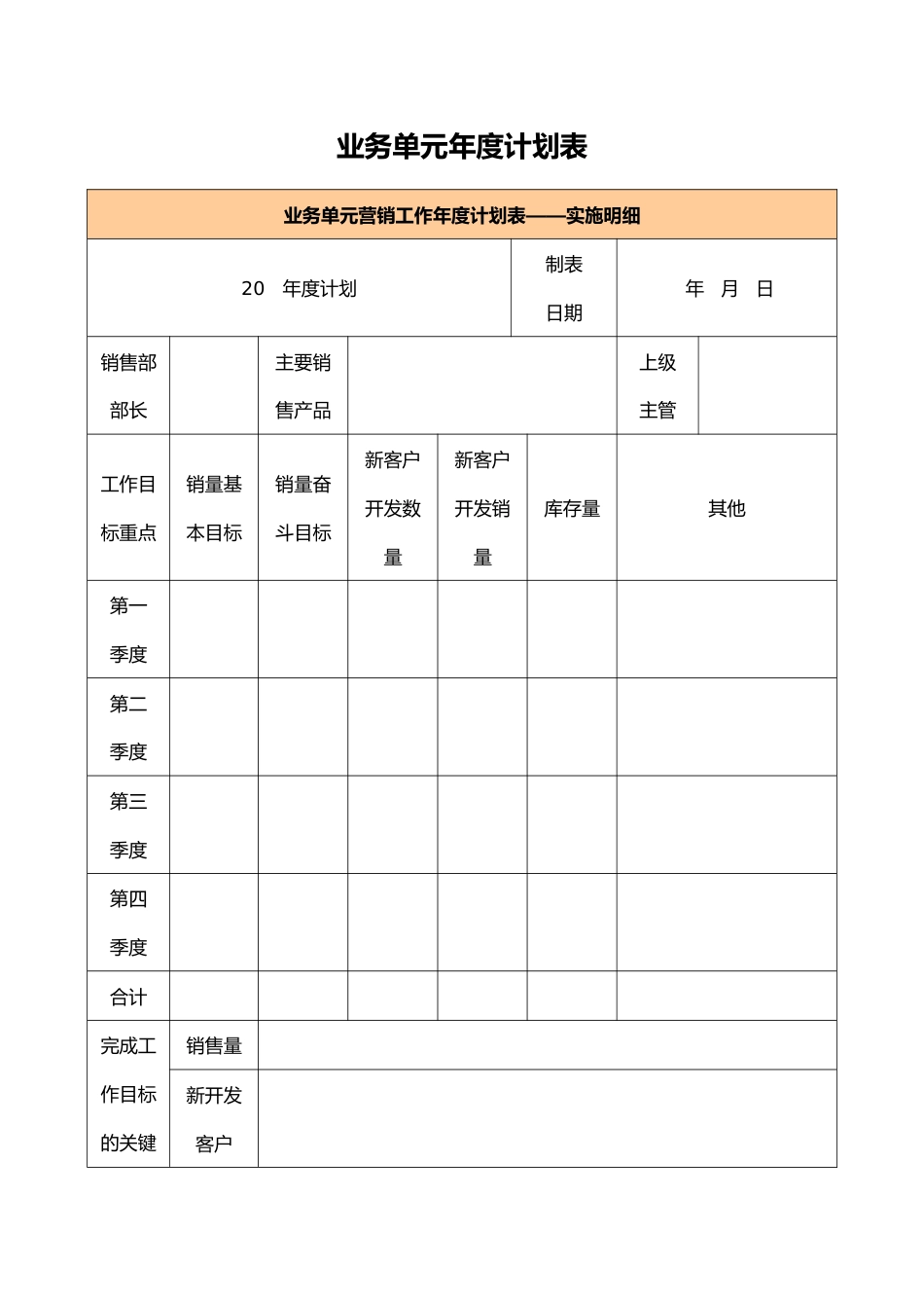 29-业务单元年度计划表_第1页