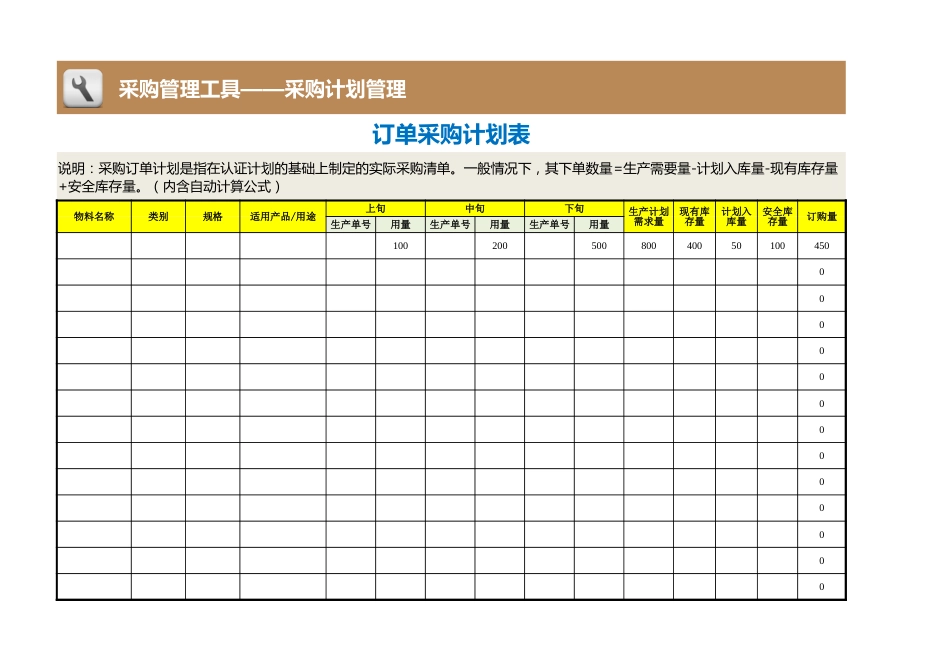 66 订单采购计划表_第1页