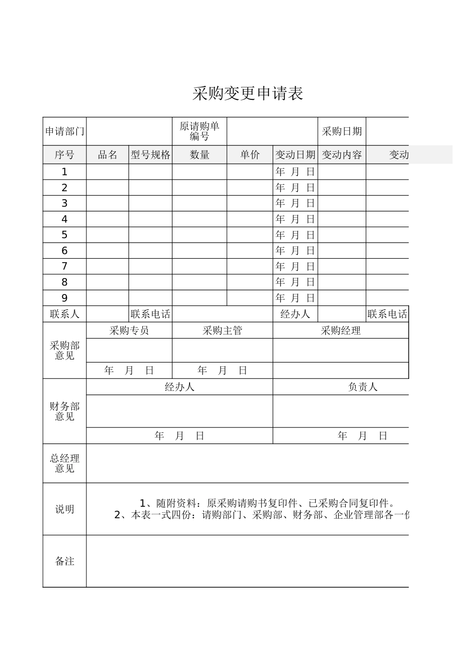 148 采购变更申请表_第1页