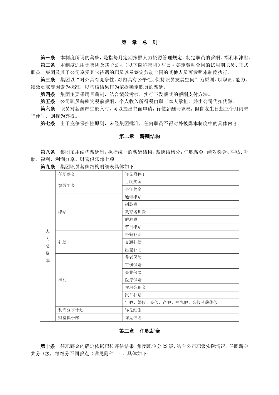 xx地产集团薪酬福利制度_第2页