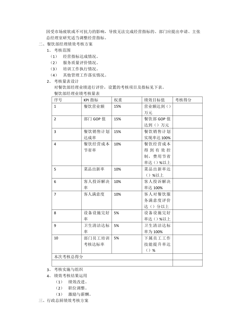 厨师长绩效考核方案 (1)_第3页