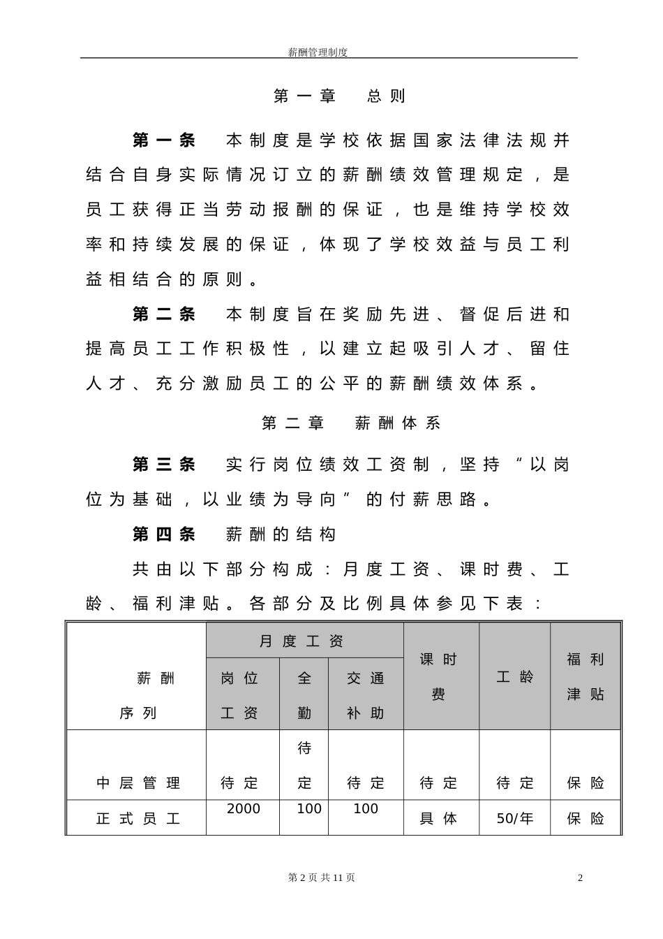 某培训机构-薪酬绩效管理制度_第2页