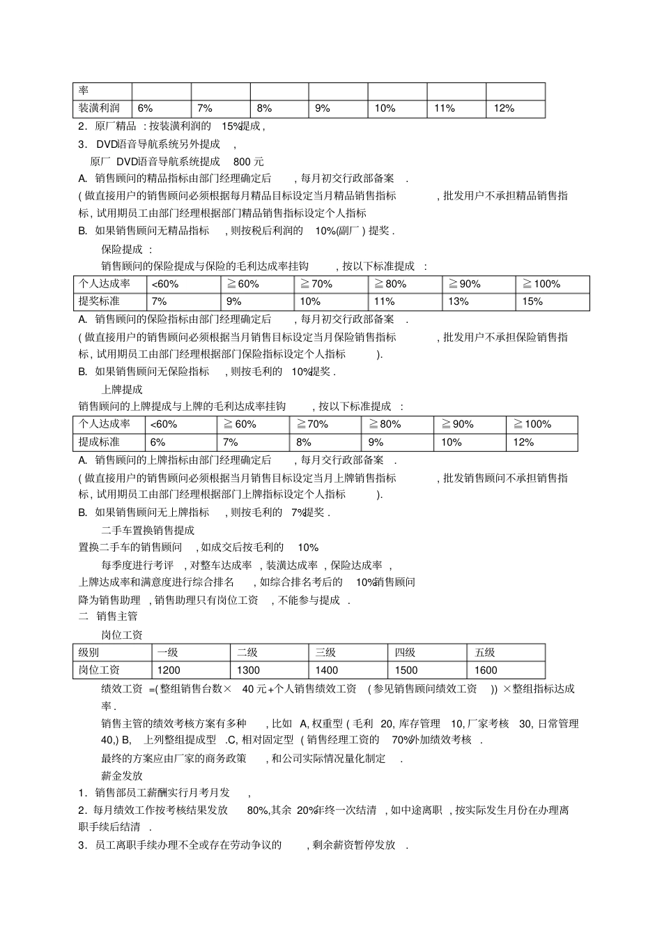 汽车4S店薪酬绩效考核方案_第2页