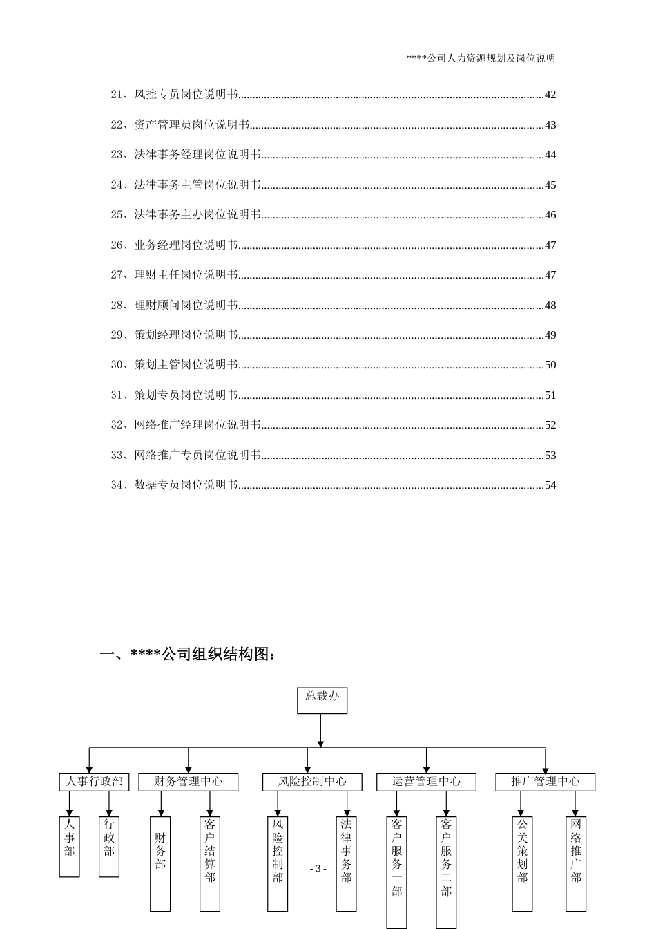 公司人力资源规划及岗位说明书_第3页