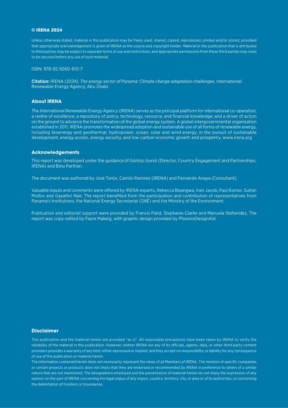 IRENA-巴拿马能源部门：适应气候变化的挑战（英）-2024-112页_第2页