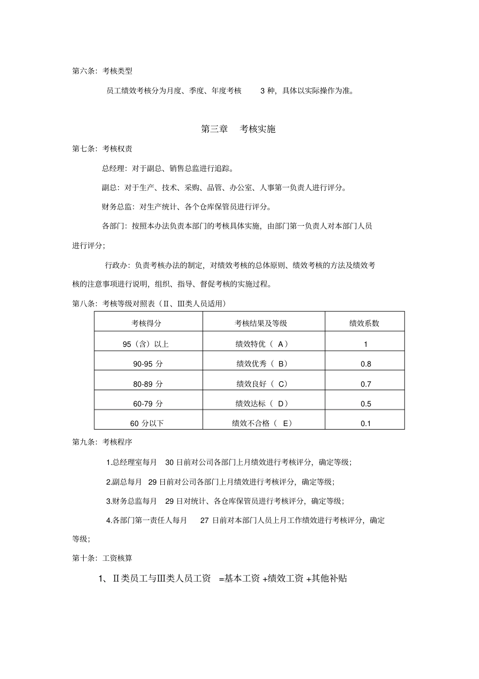 绩效考核管理办法(生产型企业)_第2页