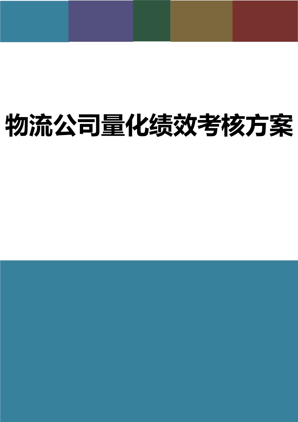 物流公司量化绩效考核方案的副本_第1页