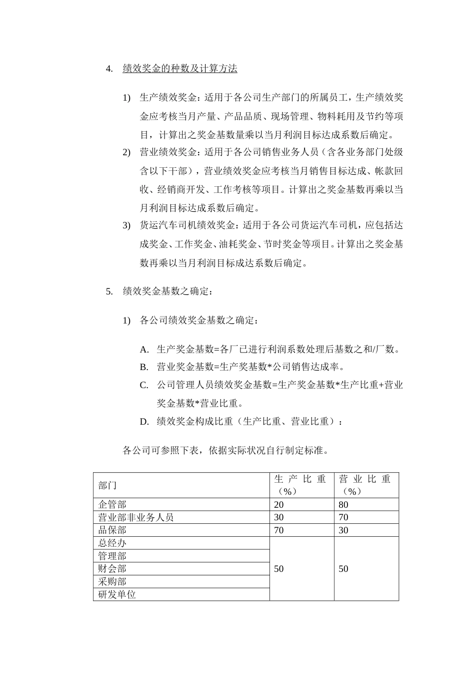 【模板】绩效奖金、年终奖金发放办法（4种通用模板）_第3页