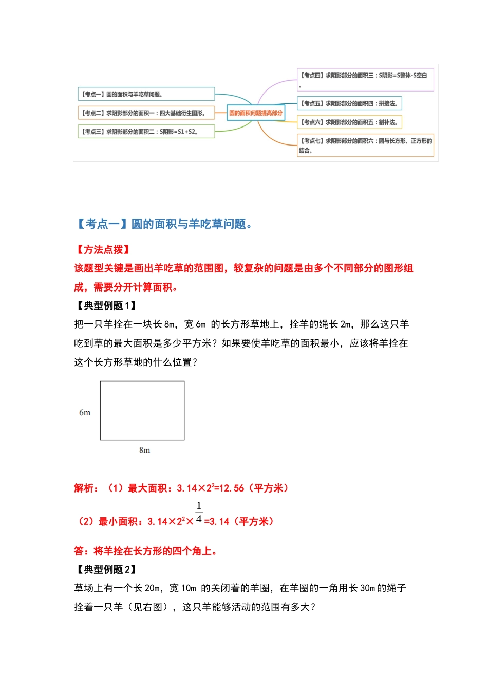 六年级数学上册典型例题系列之第五单元圆的面积问题提高部分（解析版）_第2页