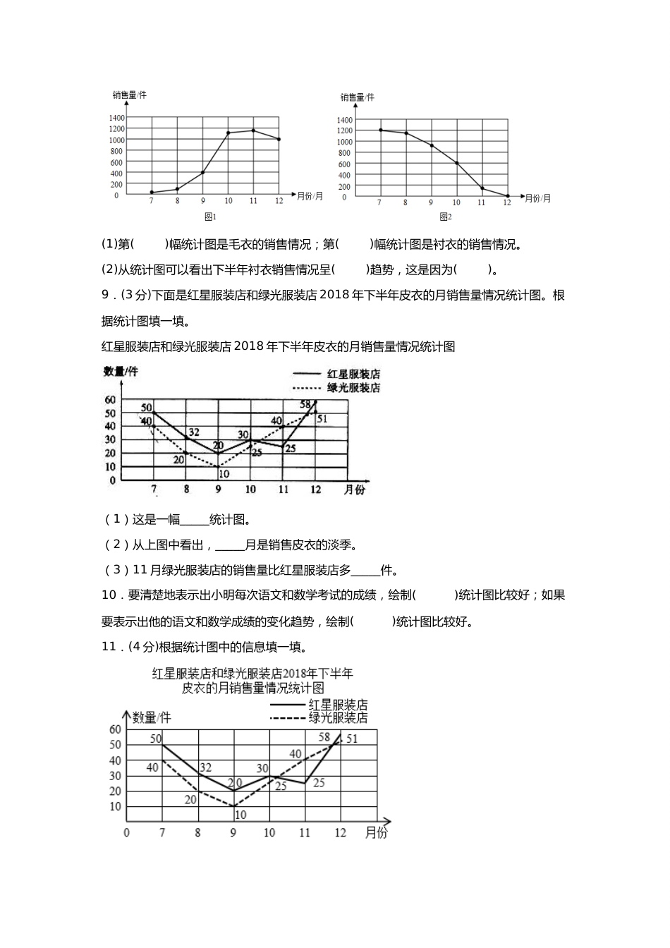 第七单元+折线统计图（A卷+知识通关练）-2022-2023年五年级下册数学单元AB卷（人教版）_new_第3页