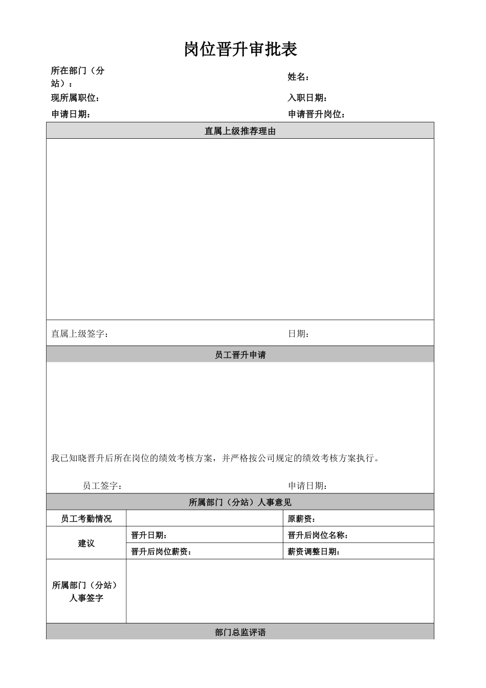 岗位晋升审批表_第1页