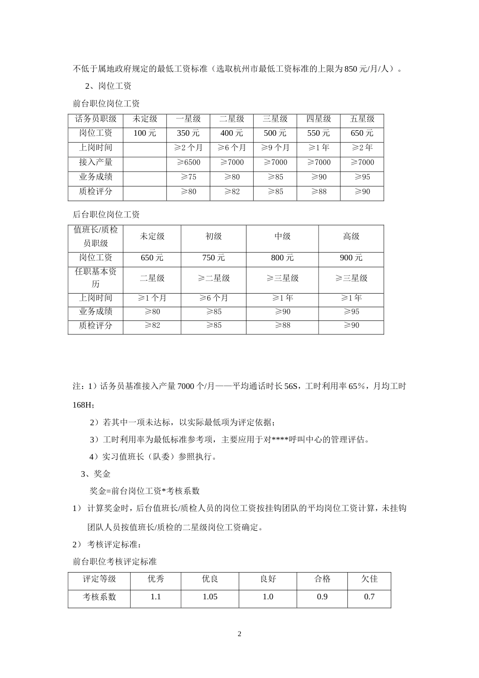 呼叫中心绩效管理办法_第2页