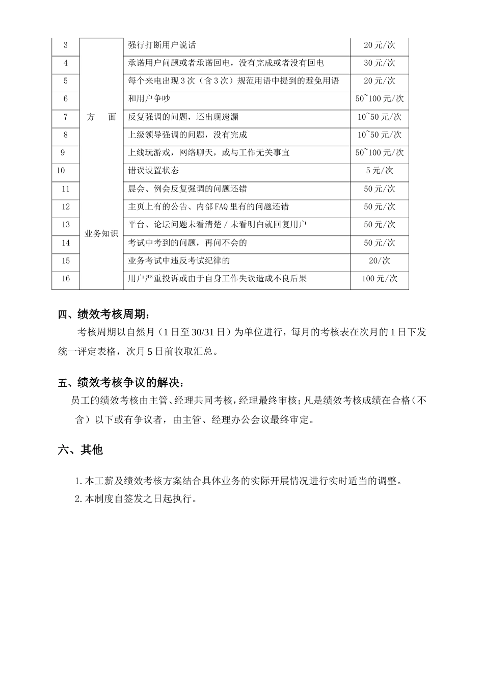 呼叫中心绩效考核方案_第3页