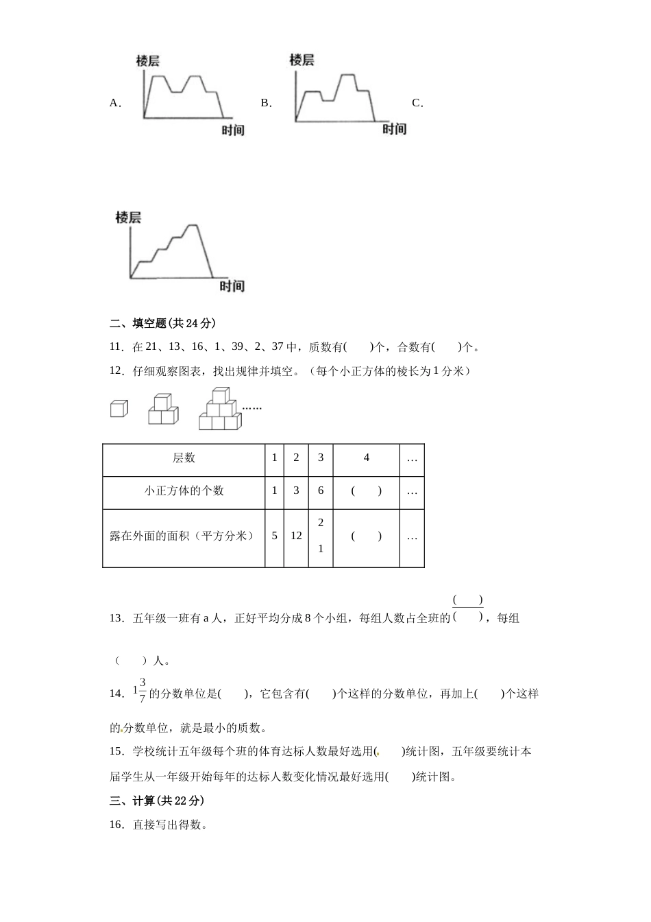 【期末满分模拟卷】人教版数学五年级下册期末满分模拟卷（含答案） (7)_第2页