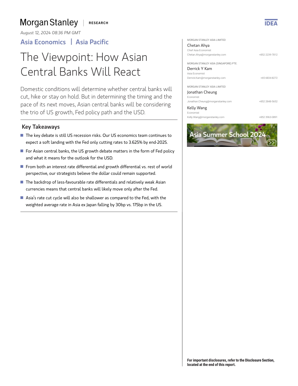 Morgan Stanley Fixed-Asia Economics The Viewpoint How Asian Central Banks Will ...-109818561(1)_第1页