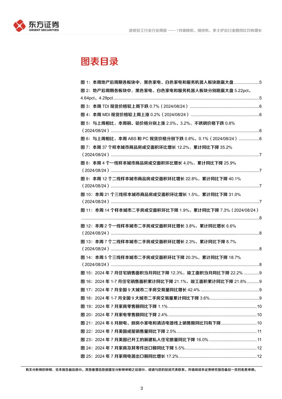 造纸轻工行业地产后周期产业链数据每周速递：7月咖啡机、搅拌机、多士炉出口金额同比均有增长-240825-东方证券-15页_第3页