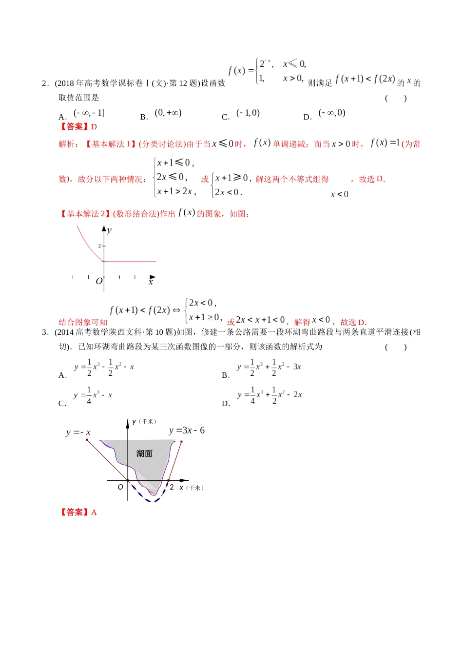 文科专题2  函数选择题（文科）（解析版）_第2页