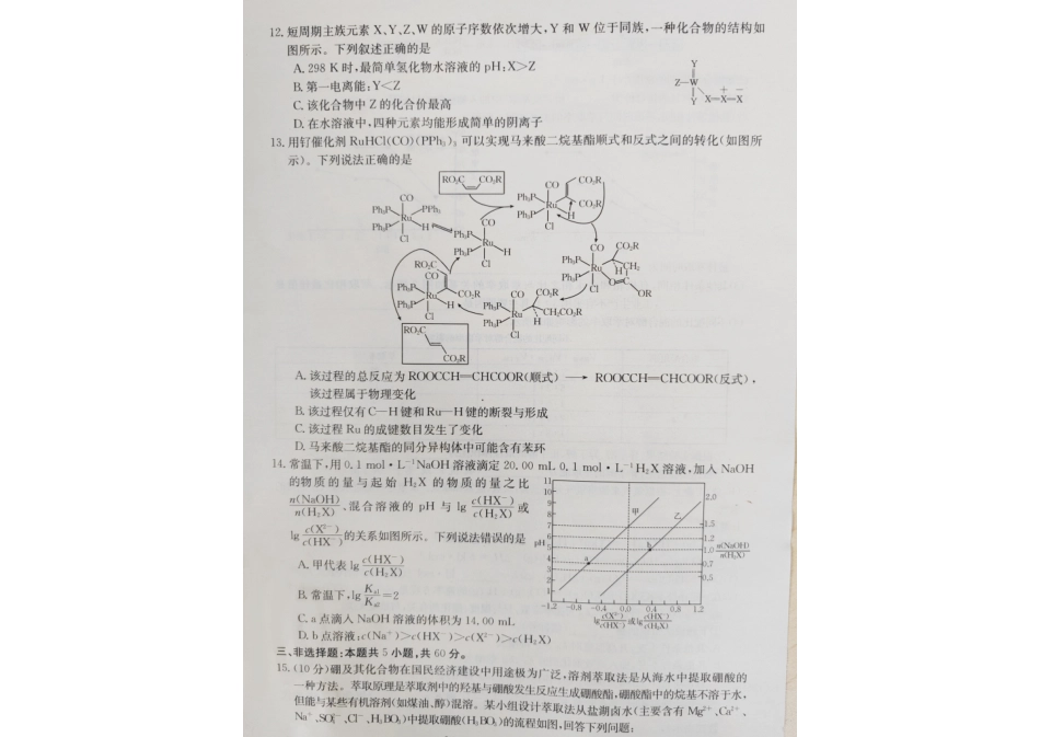 2023届海南省高三一轮复习调研考试化学试题 _第2页