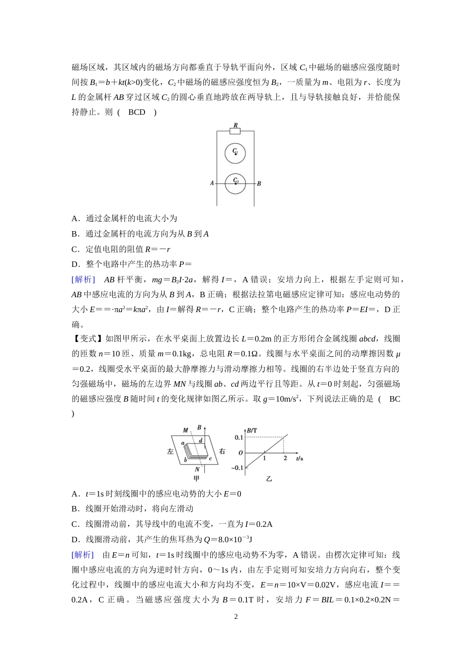 微专题68  电磁感应应用之电路问题_第2页